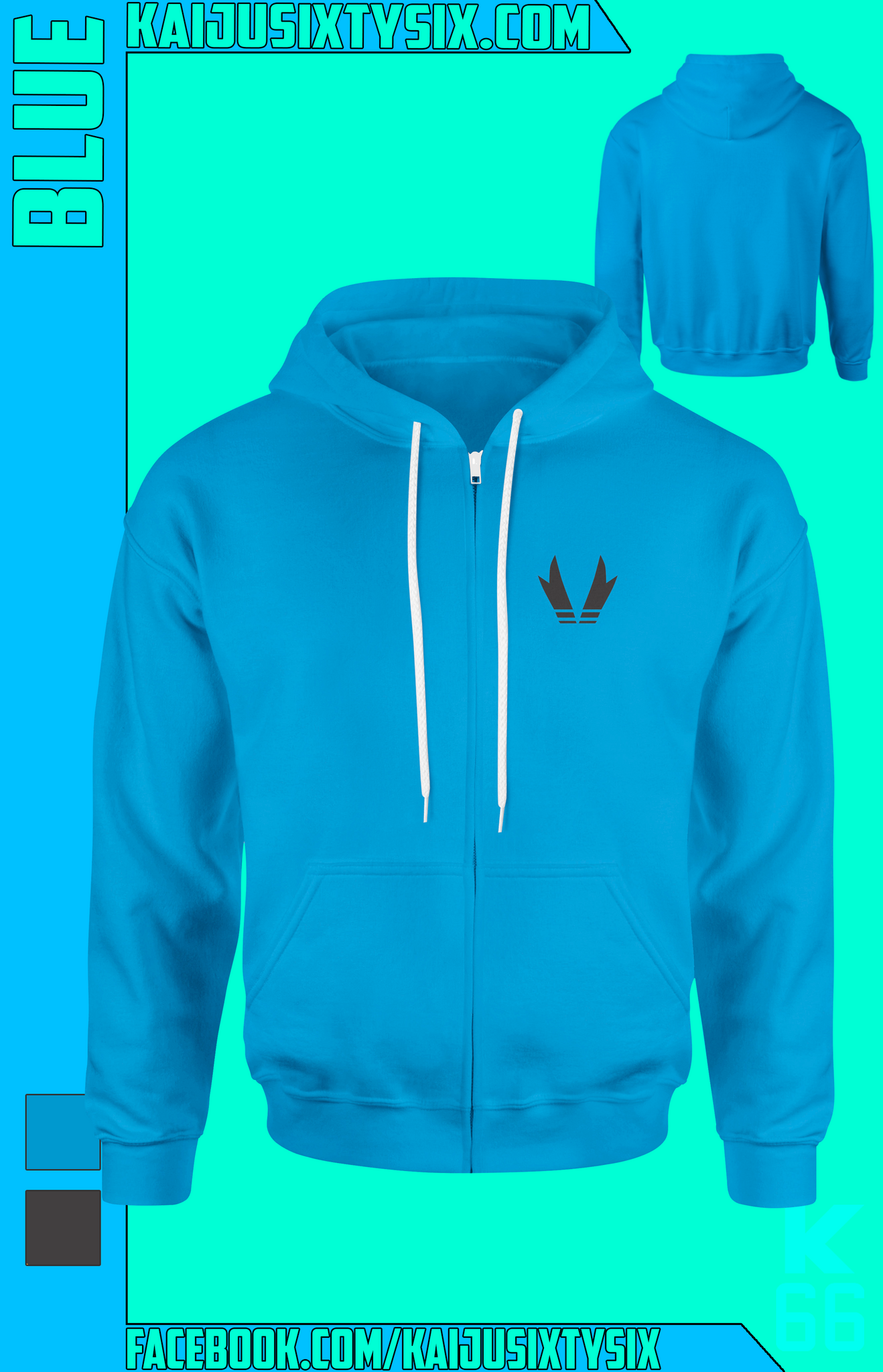 Blue jacket with 2024 hoodie